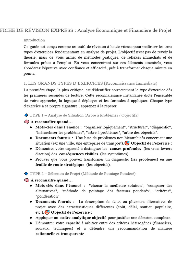 Révision Express : Analyse de Projet | PDF
