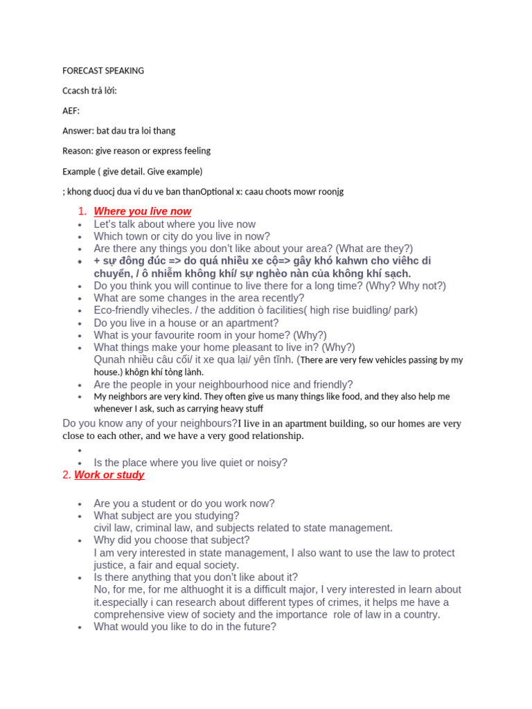 Forecast Speaking | PDF