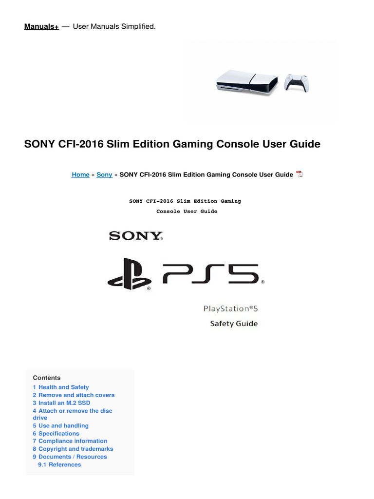 Sony CFI-2016 Console User Guide | PDF | Wireless Access Point ...