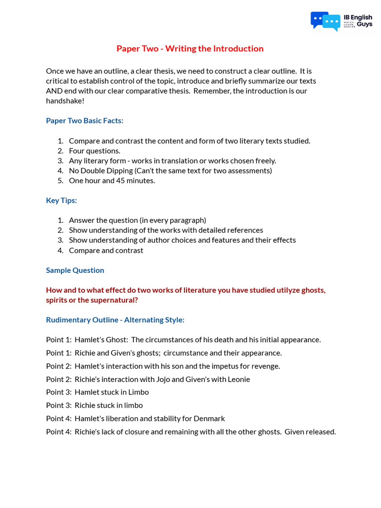 Crafting a Comparative Literary Introduction | PDF