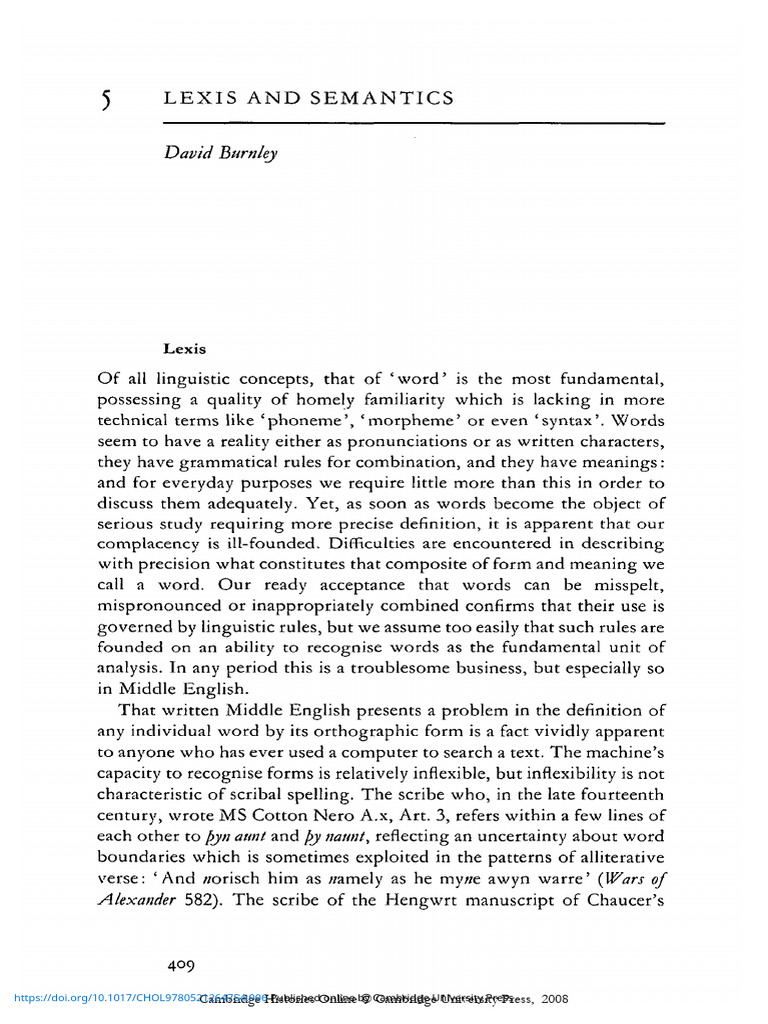 Lexis and Semantics | PDF | Danelaw | Orthography