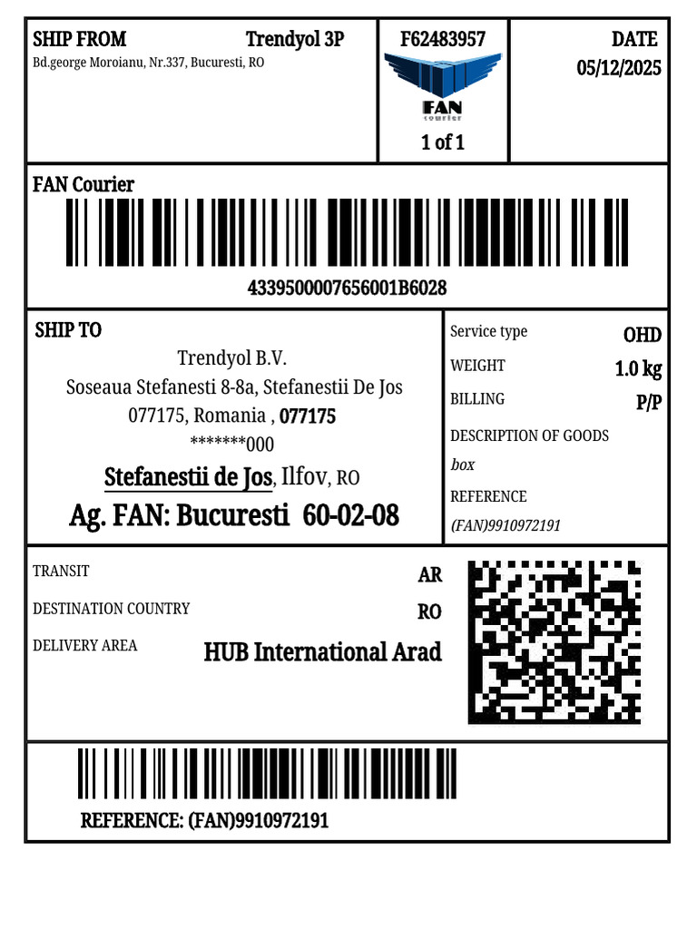 UTF-8 Q 80 Return 4339500007656001B6028 Label-Data | PDF