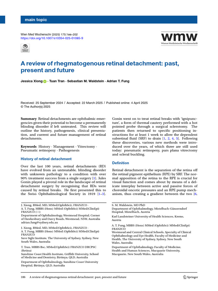 Rhegmatogenous Retinal Detachment Review | PDF | Retina | Ophthalmology