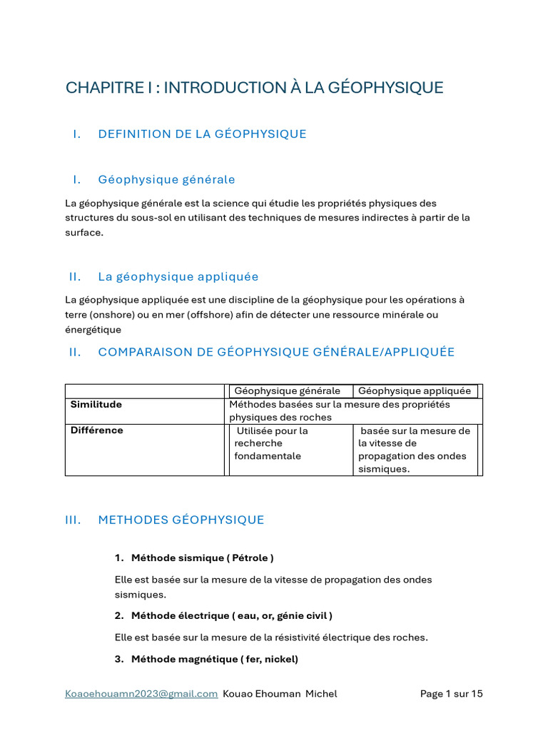 Introduction à la géophysique et méthodes | PDF | Tremblements de terre ...