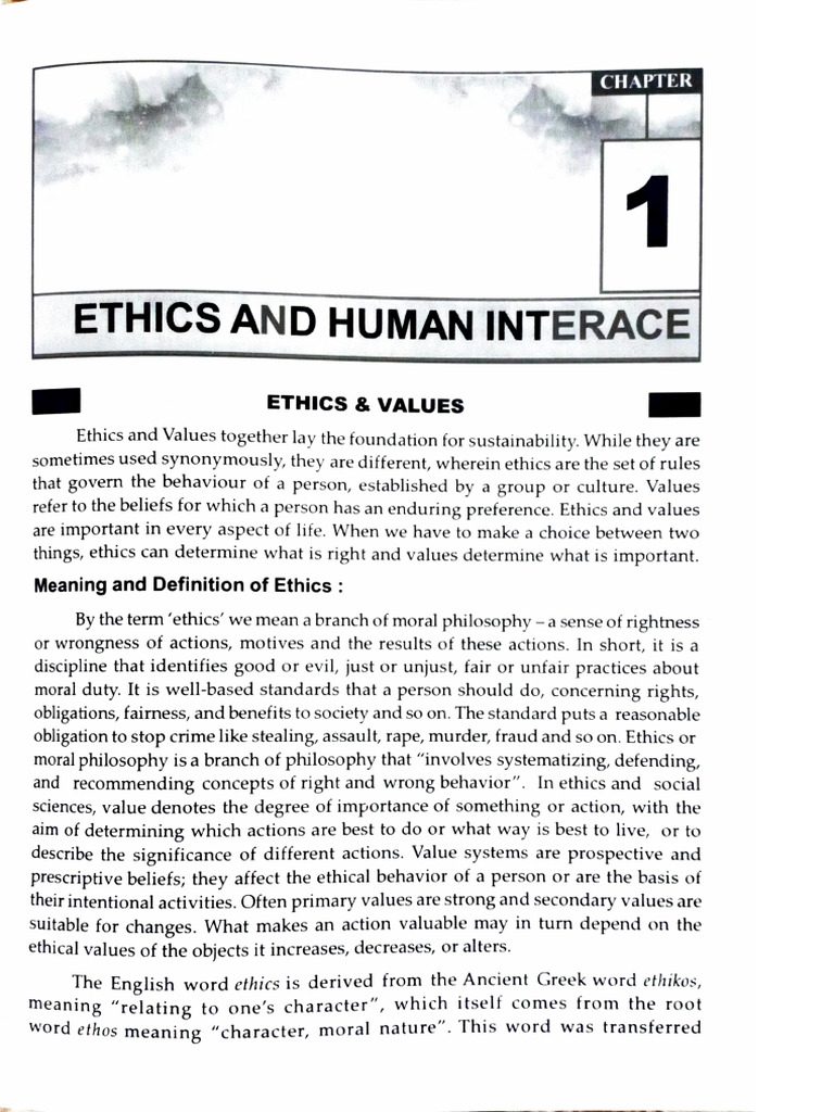 Chapter 1 - Ethics and Human Interface | PDF