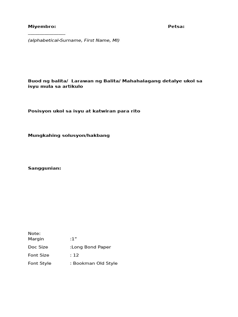 Position Paper Format | PDF