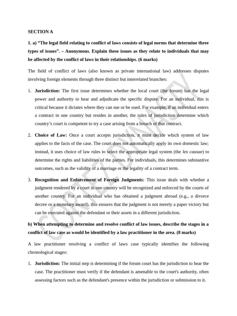 Conflict of Laws: Key Issues Explained | PDF | Choice Of Law | Tort