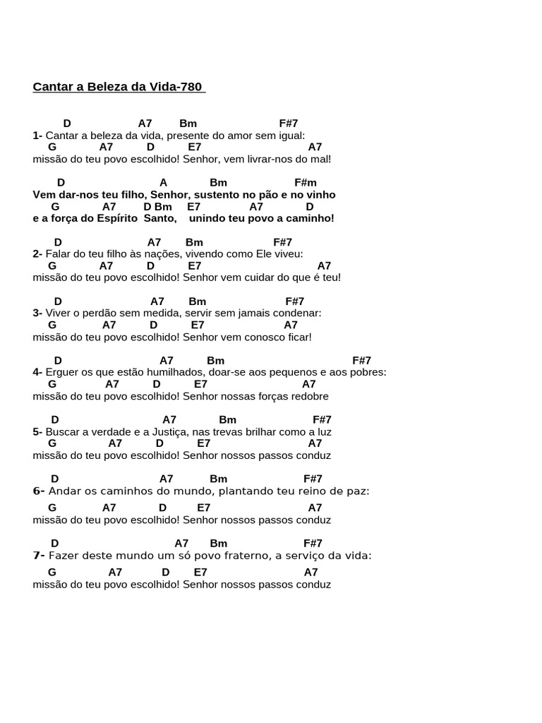 Cantar a Beleza Da Vida- 780 | PDF