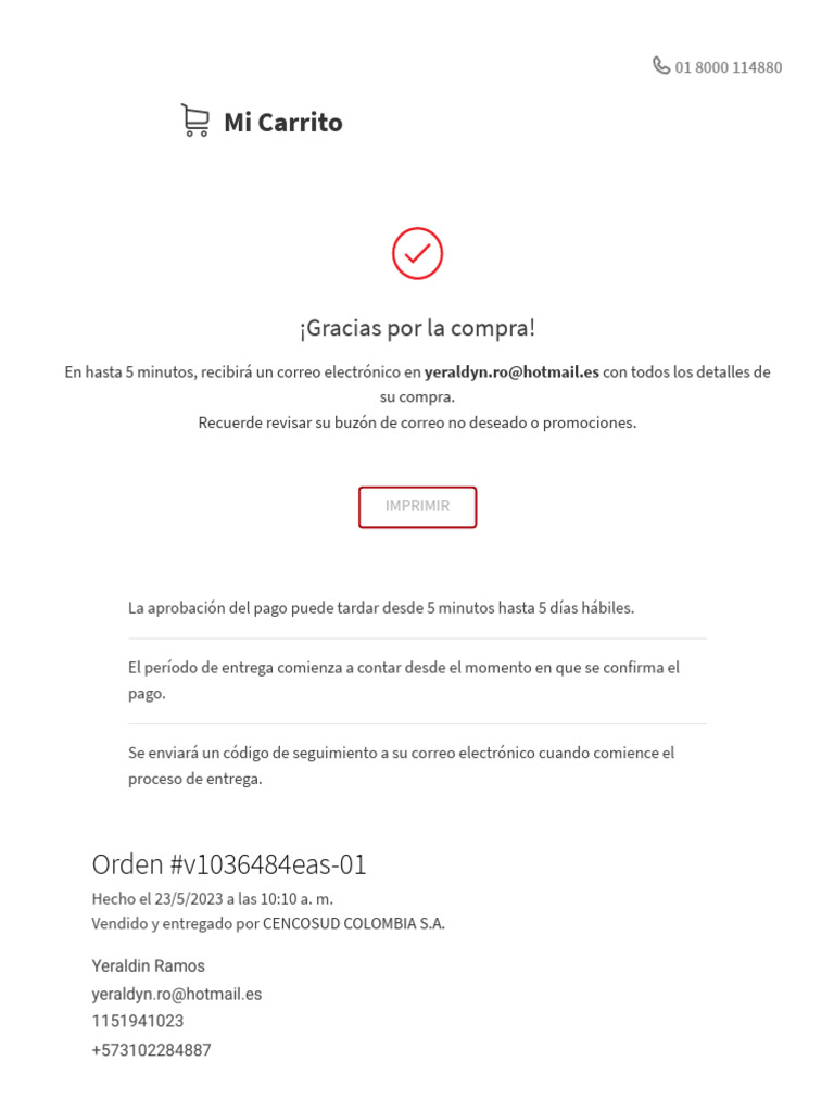 Confirmación de Compra y Entrega | PDF
