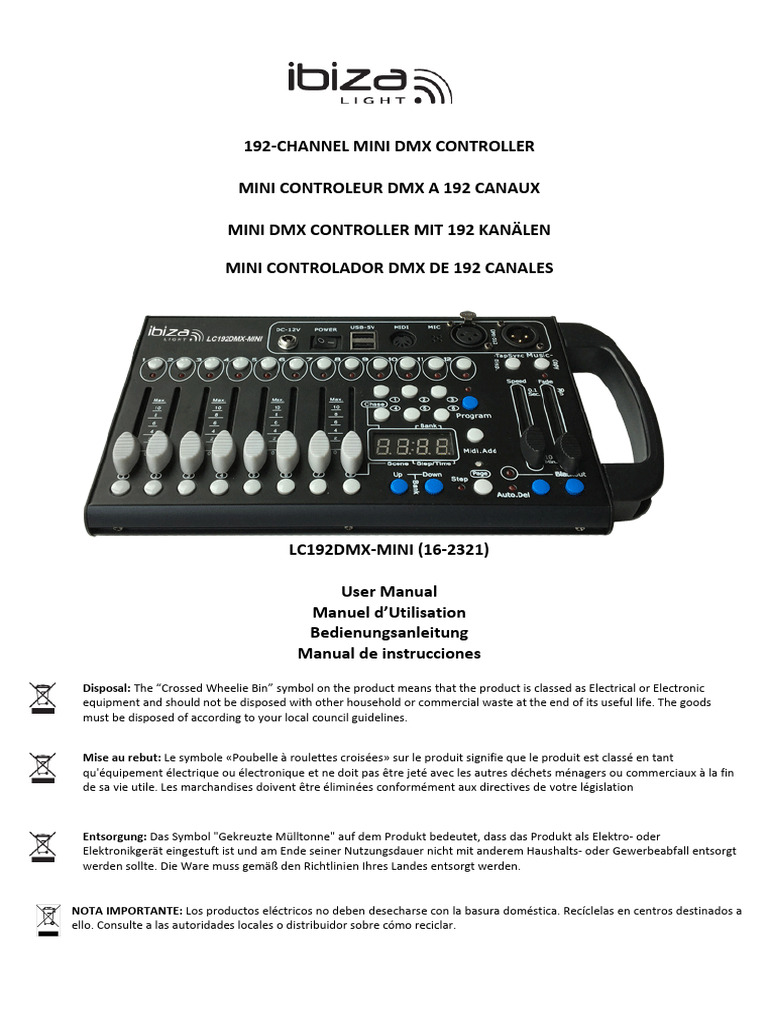 192-Channel DMX Controller Manual | PDF | Electrical Engineering ...
