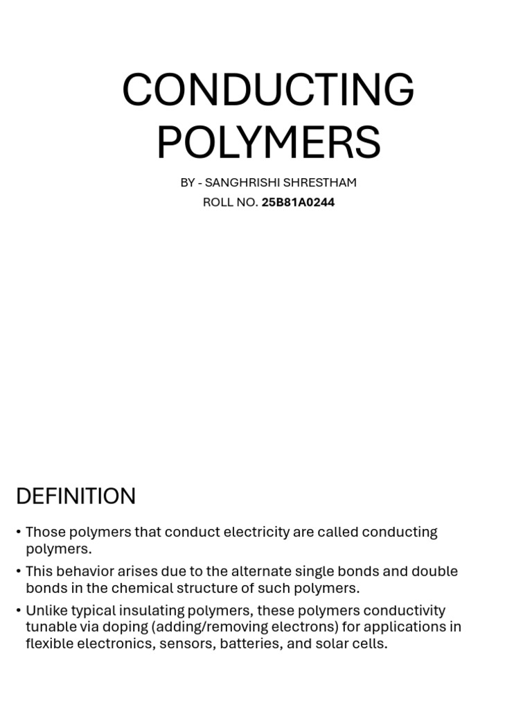 Understanding Conducting Polymers | PDF