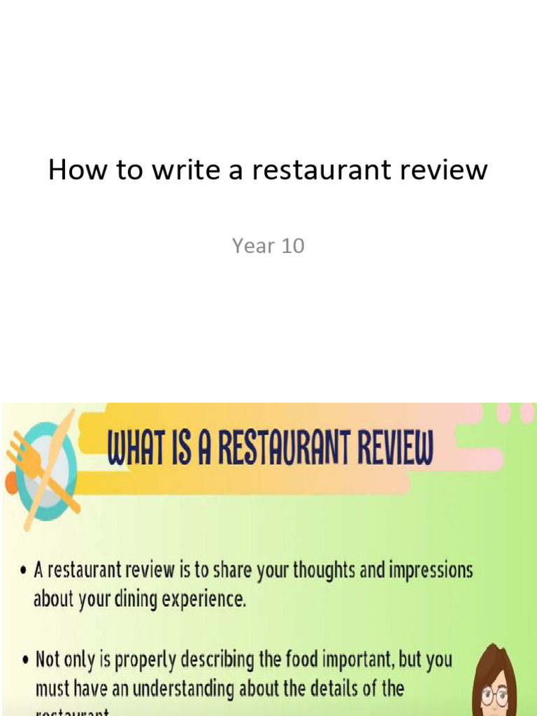 How To Write A Restaurant Review | PDF