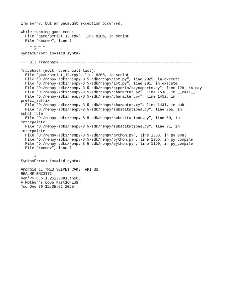 Ren'Py Syntax Error Debugging Guide | PDF