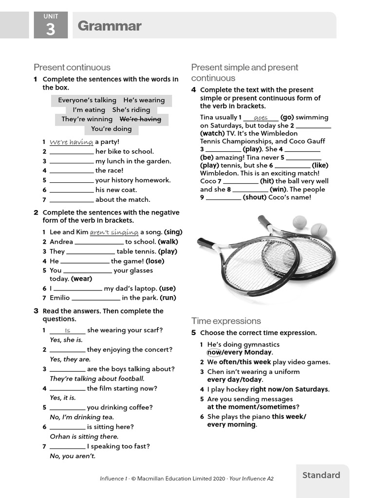 L1 A2 U3 Grammar Standard | PDF