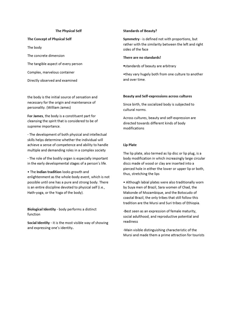Understanding the Physical Self and Identity | PDF | Sexually ...