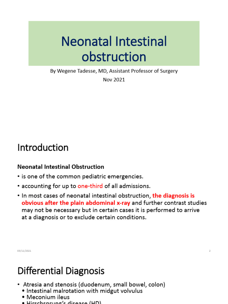 Neonatal Intestinal Obstruction Guide | PDF | Digestive Diseases ...