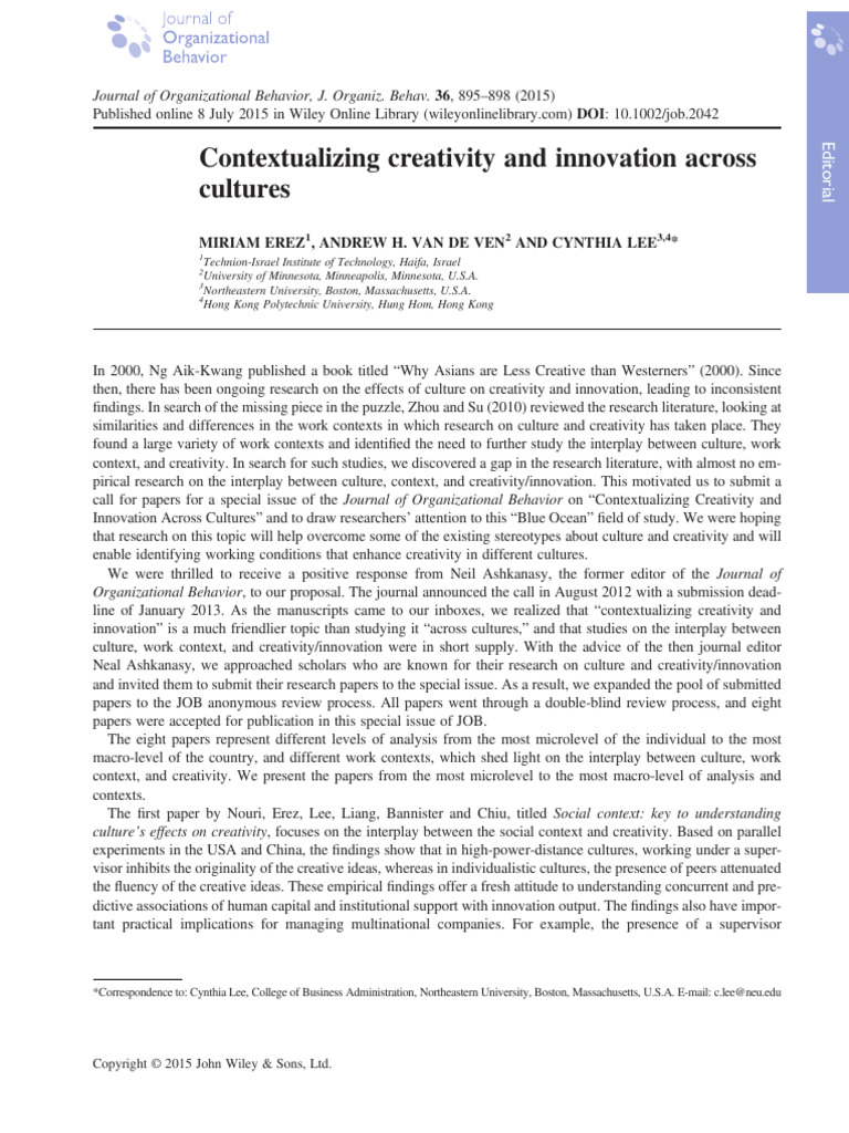 Creativity and Innovation Across Cultures | PDF | Creativity | Innovation