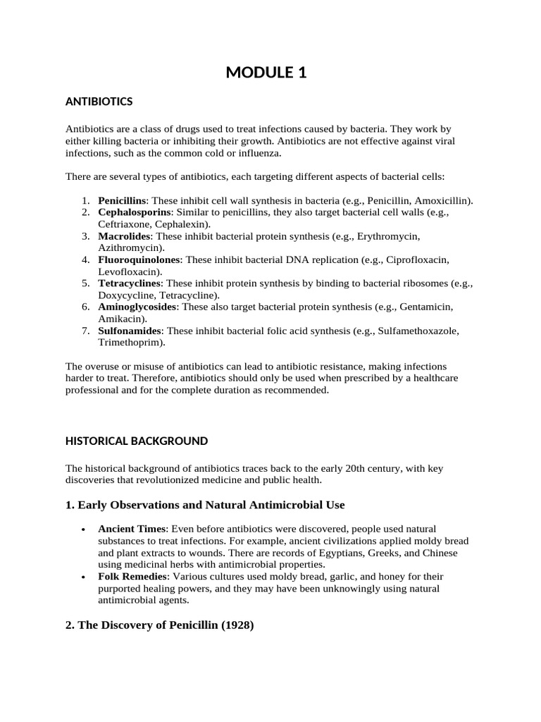 Overview of Antibiotics and Their History | PDF | Beta Lactamase ...