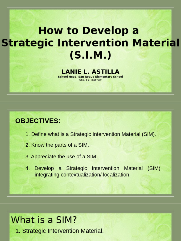 Creating Effective Strategic Intervention Materials | PDF | Learning