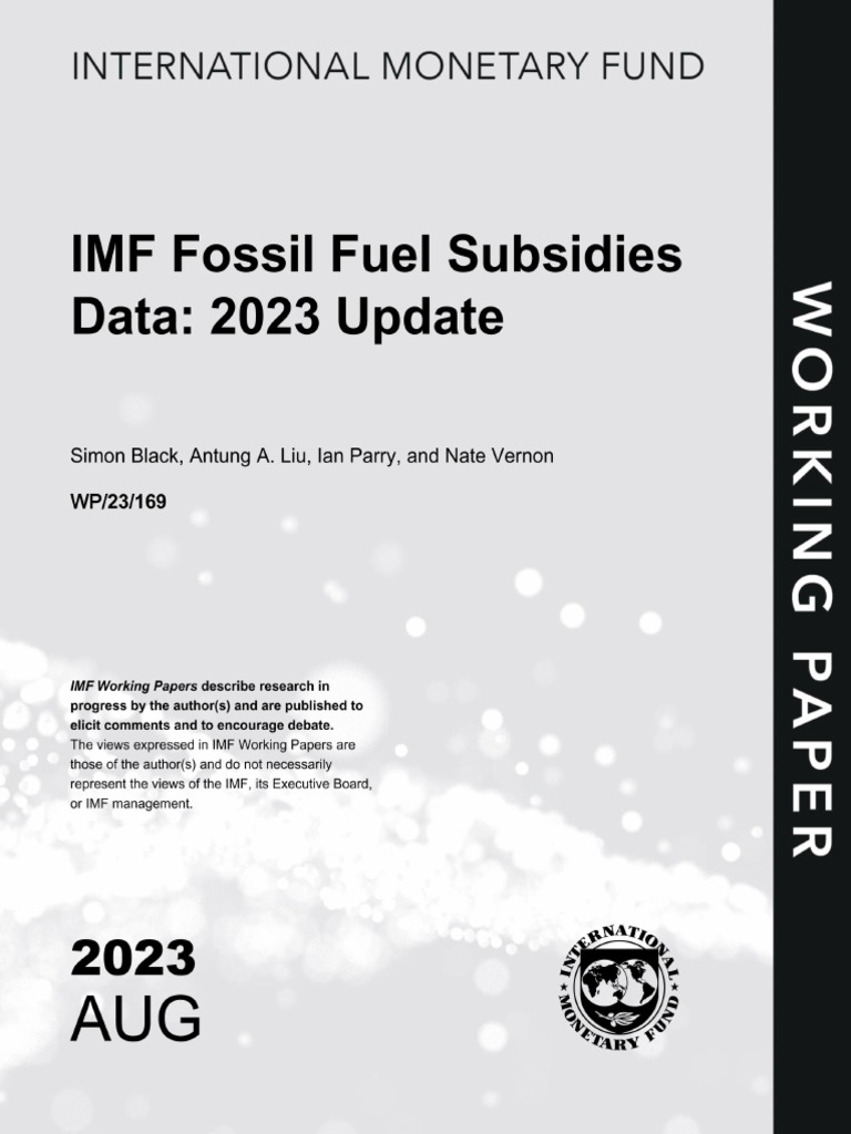 2023 Update on IMF Fossil Fuel Subsidies | PDF | Air Pollution | Subsidy