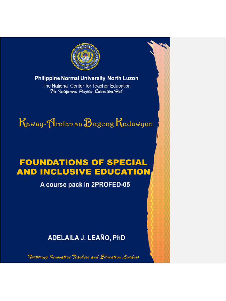 COURSE PACK in Foundation of Inclusive Education and Special Education ...