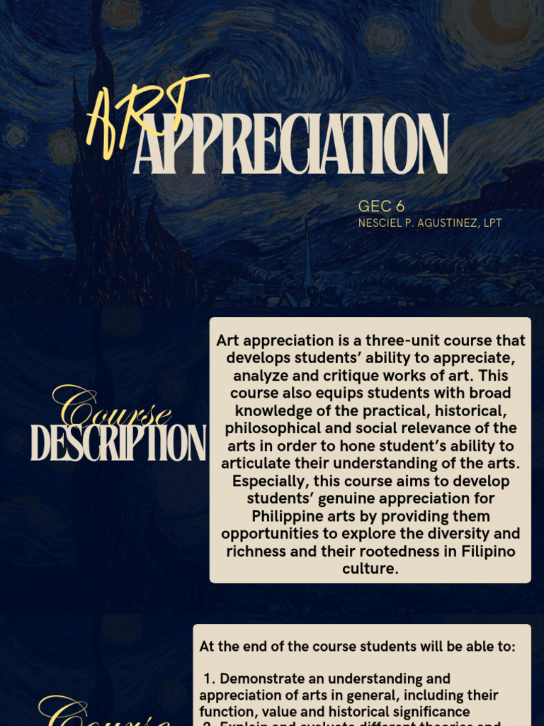 Art Appreciation Course Overview | PDF | Theatre | Humanities