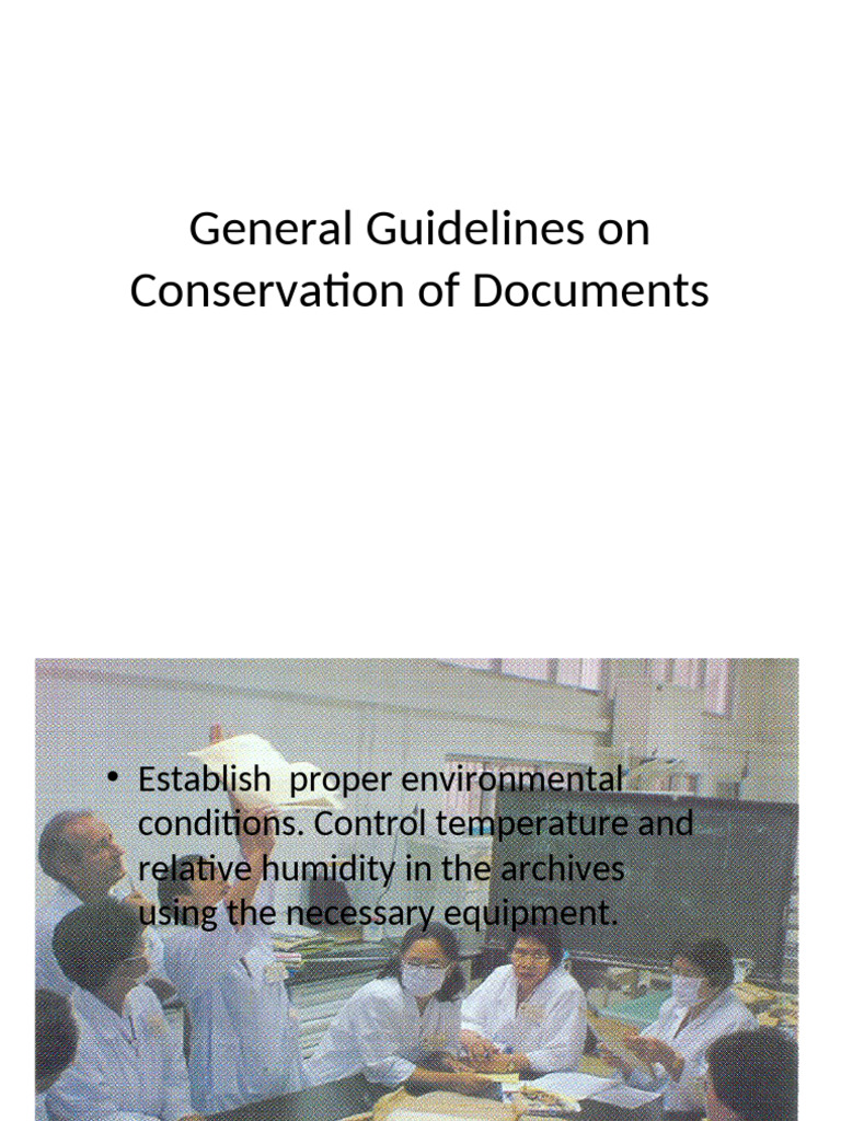 Document Conservation Guidelines | PDF