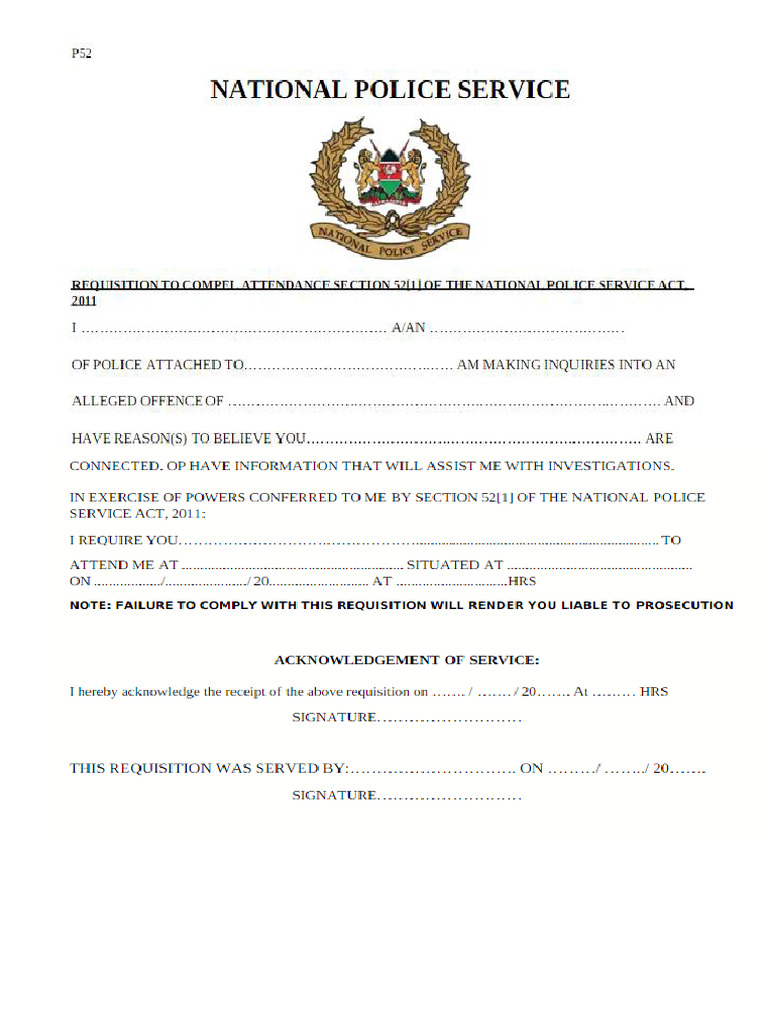 p52 Form | PDF