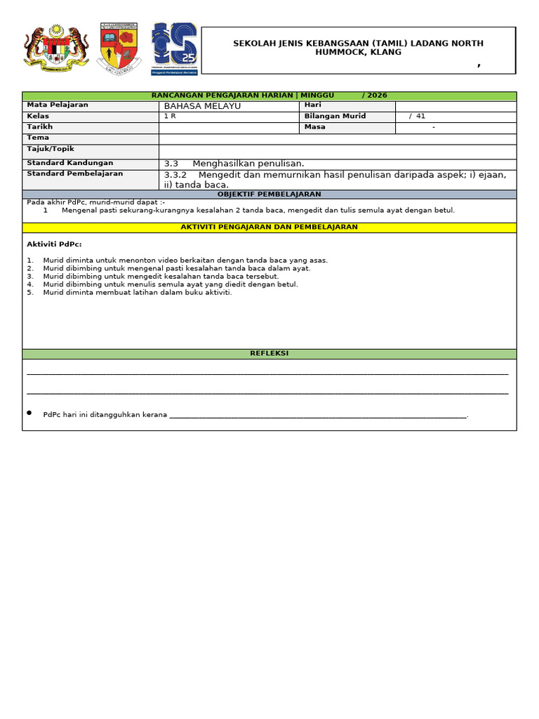 BM RPH Tahun 1 | PDF