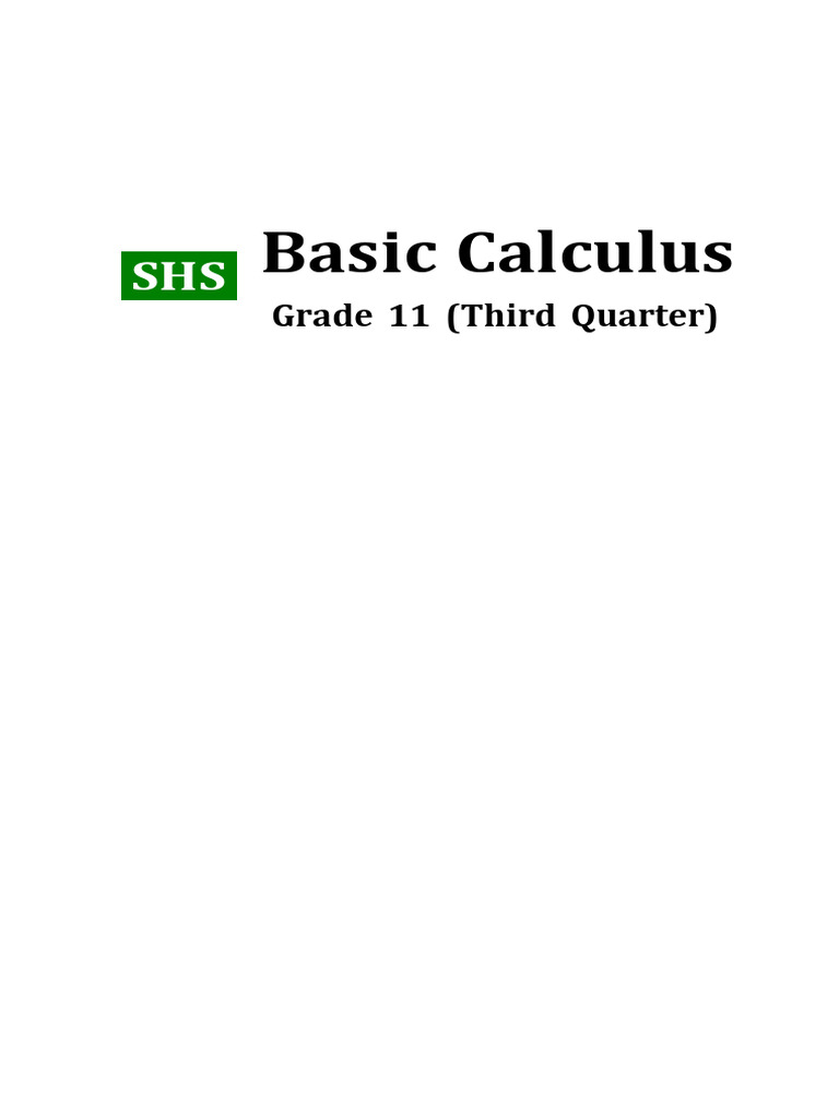 Basic Calculus Specialized Shs Stem q3 As of Oct5 | PDF | Tangent | Slope