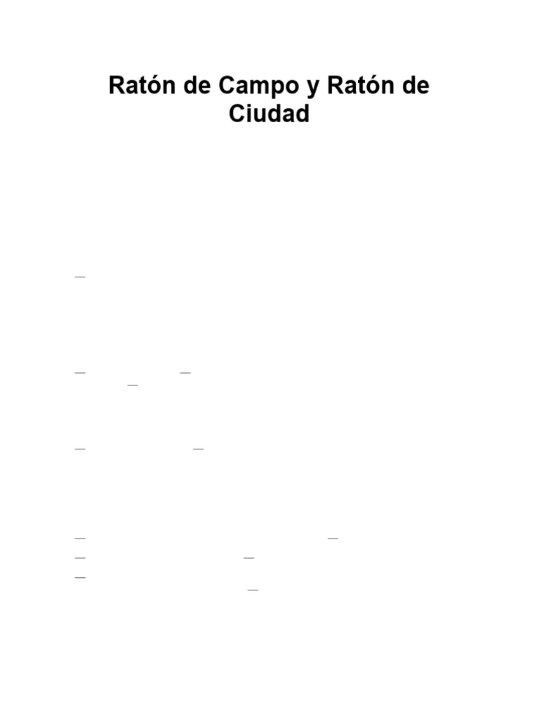 Ratón de Campo y Ratón de Ciudad 1 | PDF