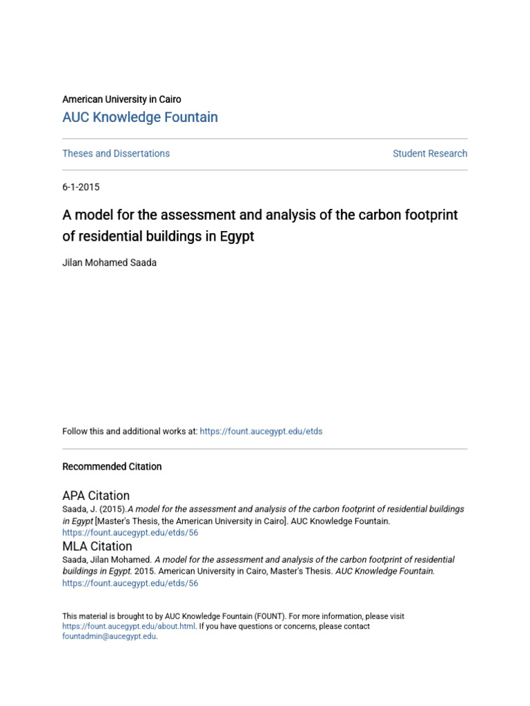 A Model For The Assessment and Analysis of The Carbon Footprint o | PDF ...