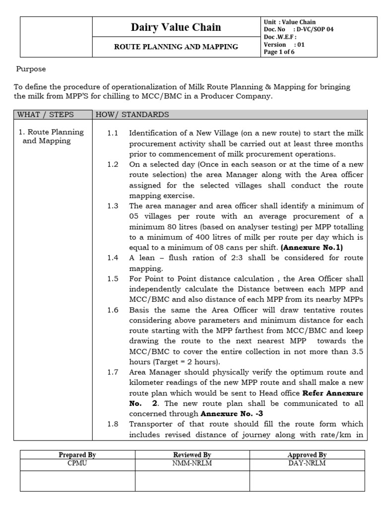 Dairy Milk Route Planning Guide | PDF