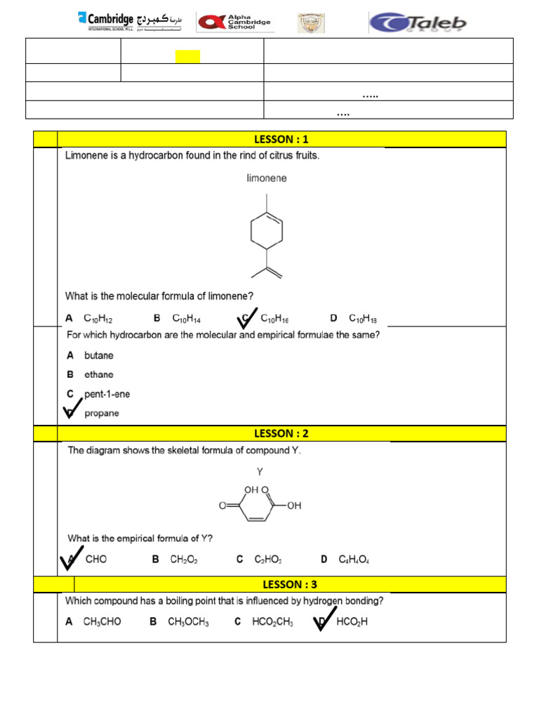 Chemistry Homework Assignment AY 2025-26 | PDF