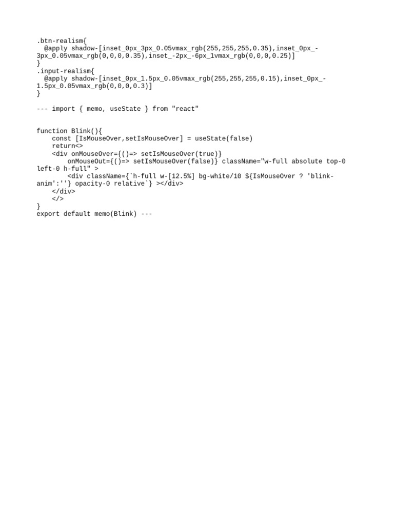 CSS and React Blink Animation Code | PDF