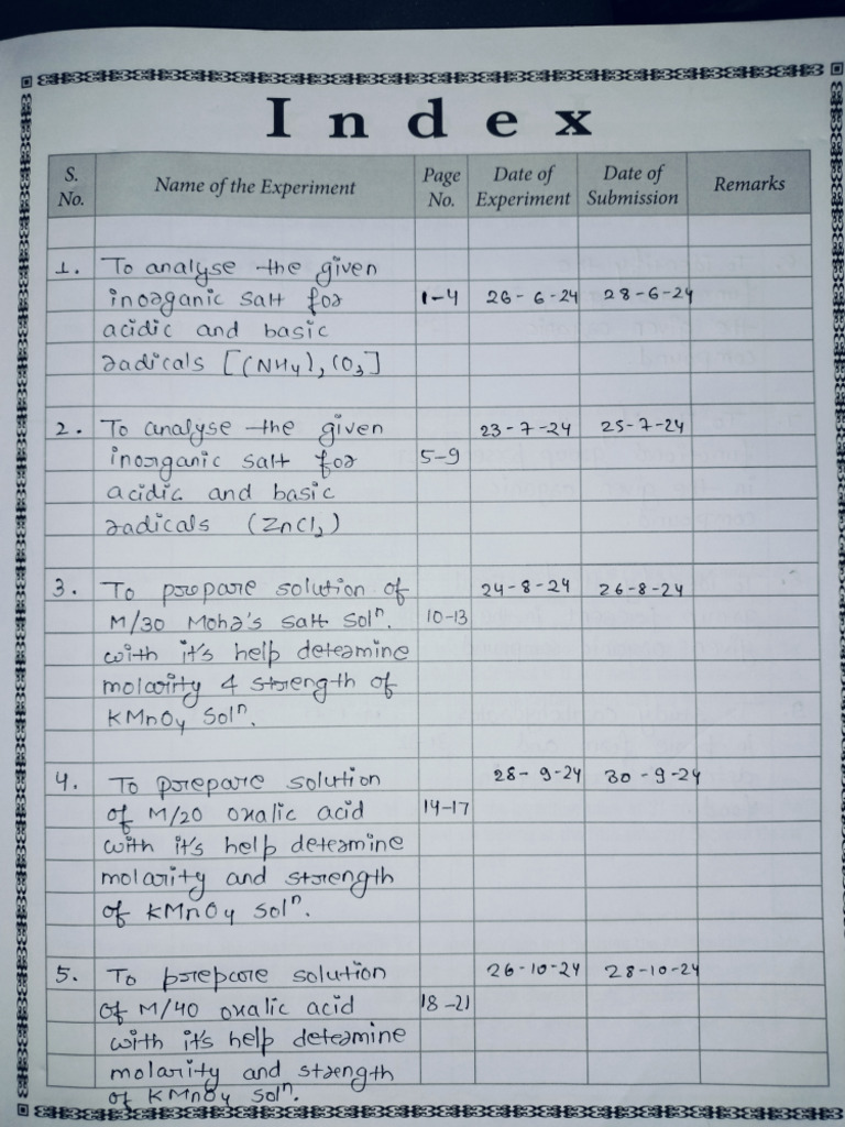 Chemistry Practical | PDF