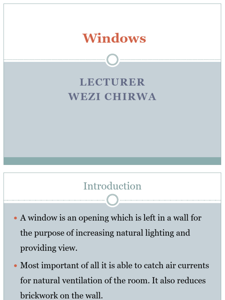 Types and Functions of Windows Explained | PDF | Window | Architectural ...