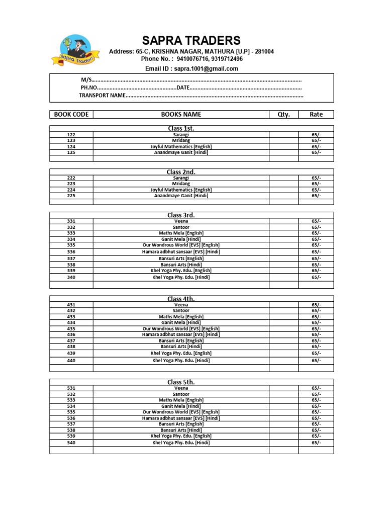 School Book List and Pricing Guide | PDF | Science