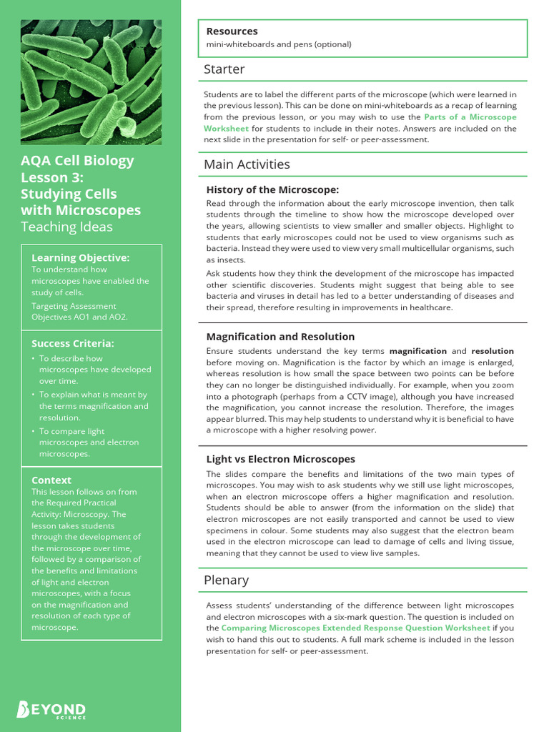 Understanding Microscopes in Cell Biology | PDF | Microscope | Microscopy