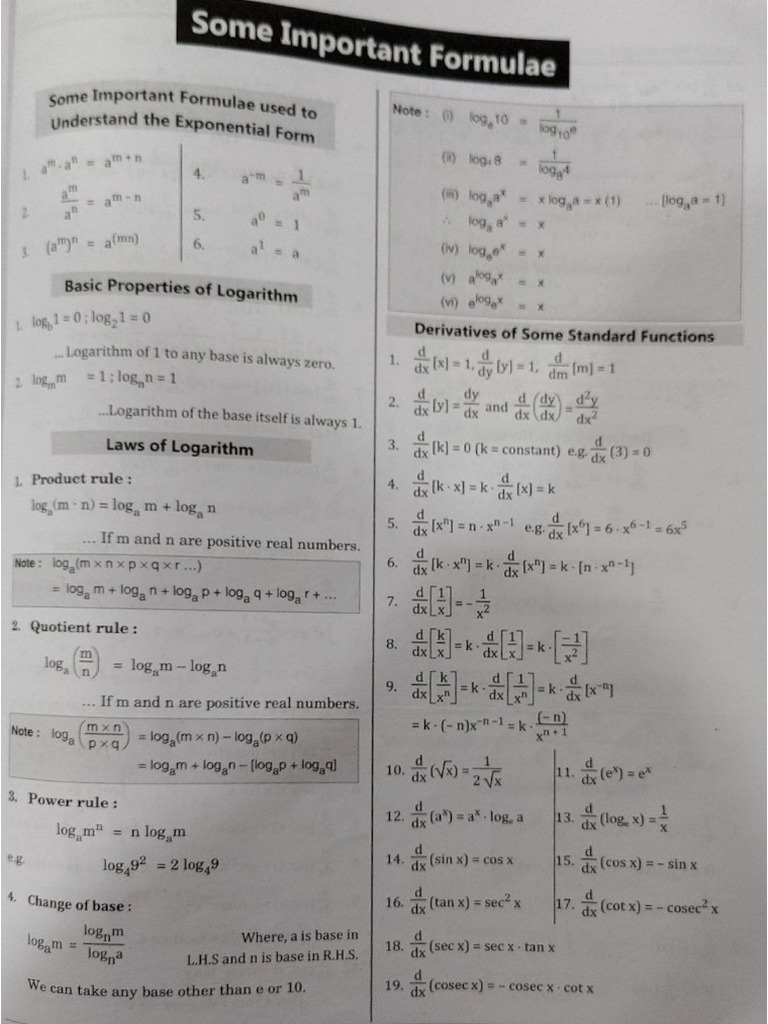 Am S Formulas List 1 | PDF