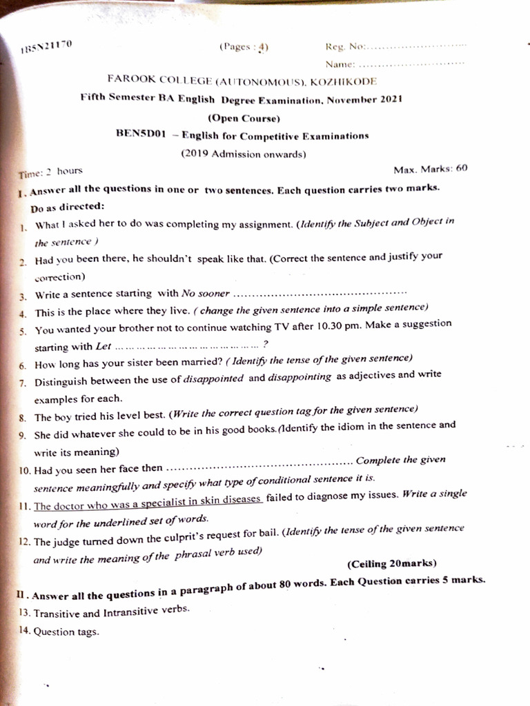 English for Competitive Exams Guide | PDF | Linguistics | Syntax