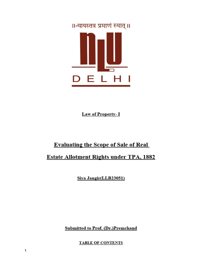 Legal Aspects of Real Estate Allotment Rights | PDF | Property ...