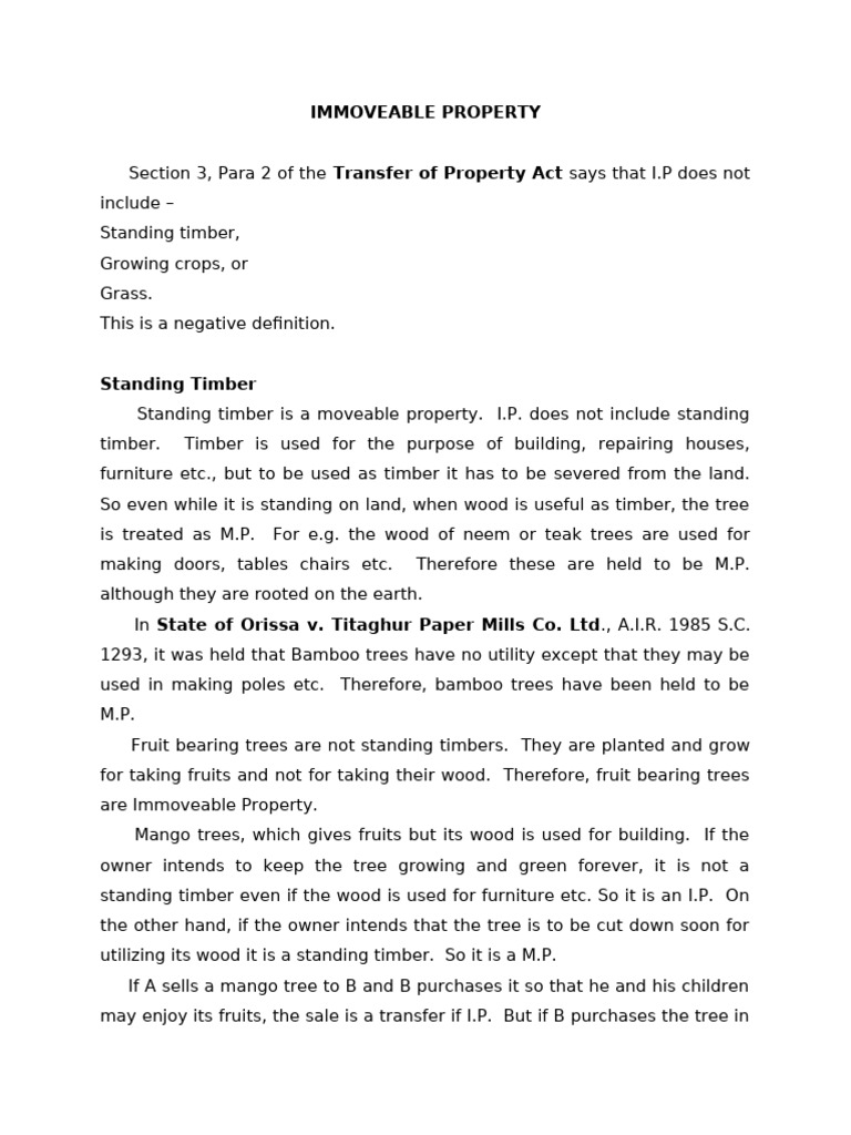 1. Immovable Property | PDF | Wood | Lumber