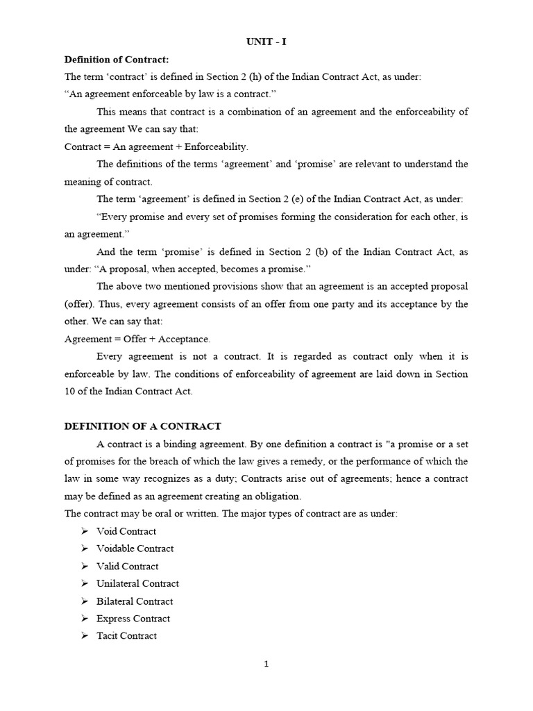 Understanding Contracts in Indian Law | PDF | Offer And Acceptance ...