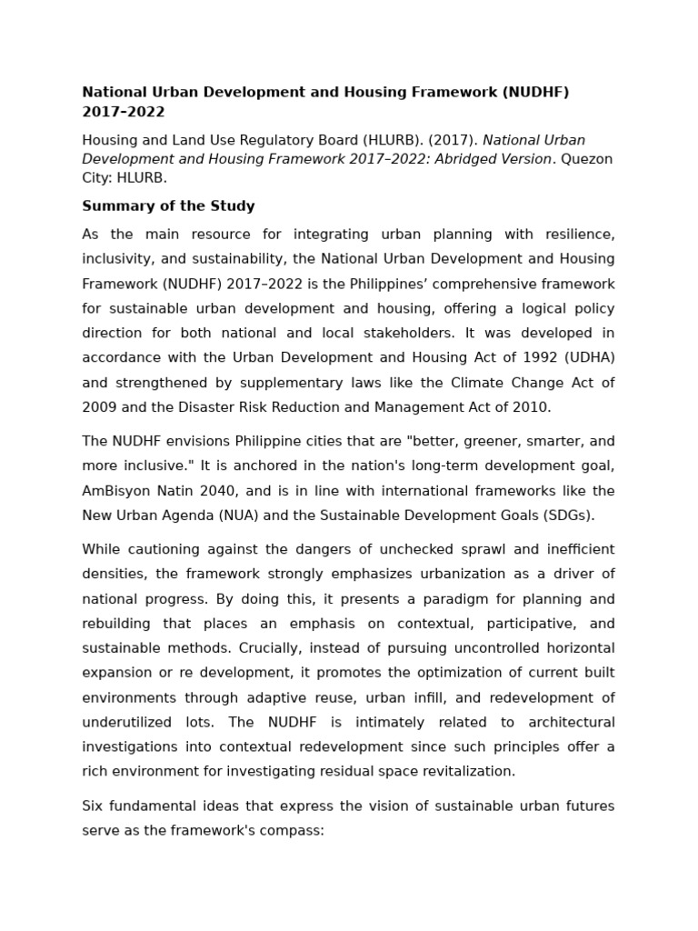 National Urban Development Framework 2022 | PDF | Climate Resilience ...