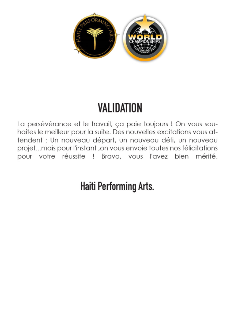 Félicitations pour votre réussite ! | PDF