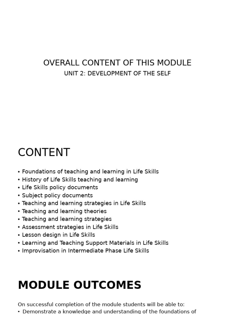 Life Skills Teaching Strategies and Self-Development | PDF | Self ...