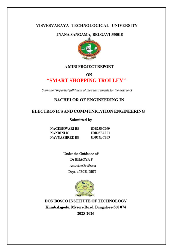 Smart Shopping Trolley Project Report | PDF | Radio Frequency ...