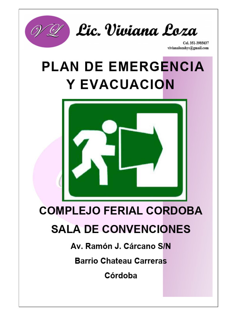 Plan de Emergencia y Evacuación Córdoba | PDF | Seguridad y salud ...