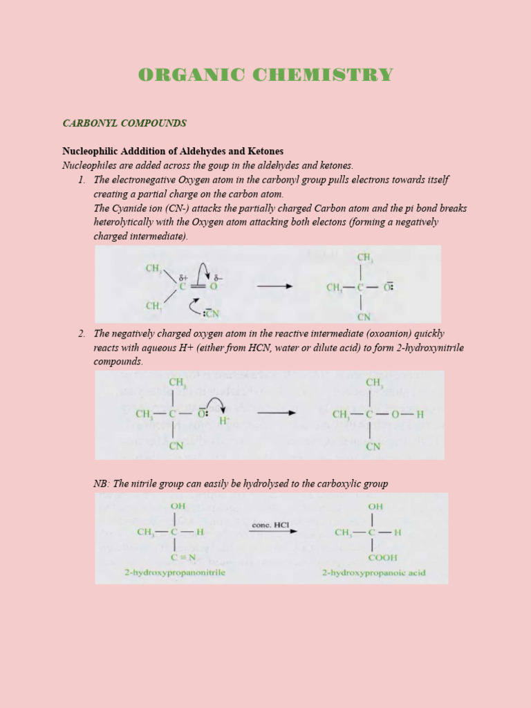 Nucleophilic Reactions of Carbonyl Compounds | PDF | Carboxylic Acid ...